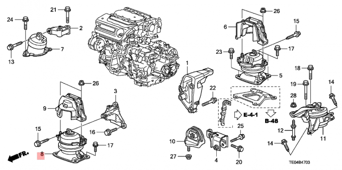 3,5 van het de Motoronderstel van L V6 zet de Rubber de Autodelen 2008 Transmissie van Honda Accord van 2009 op