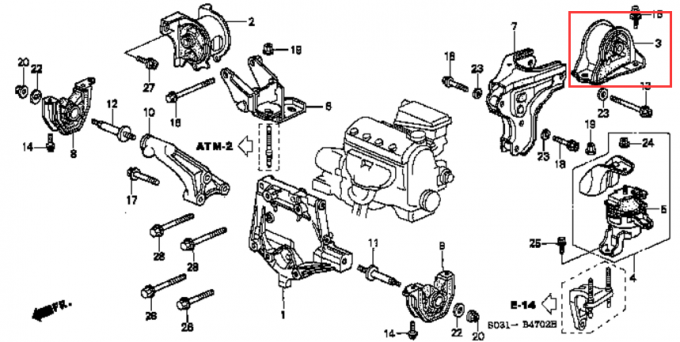 Achter Volledige Vastgestelde Rubbermotoronderstellen 50810-SR3-983 Honda Integra 1998 CRV 1992 Burger1.5l 1.6L EK2