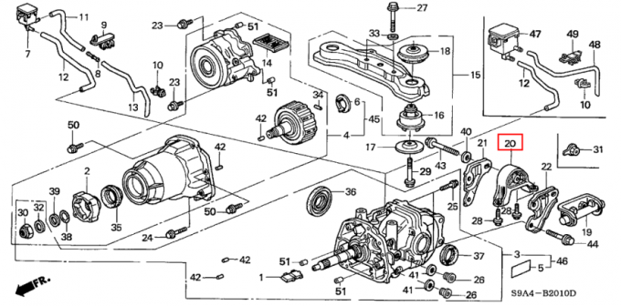50721-S5C-013 de echte Onderstellen van de het Elementen Rubbermotor van Honda CRV B, de Zwarte Kleur van rr